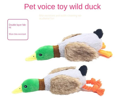 Plush Duck Dog Toy Squeaky Chew Toy with Rope for Teeth Cleaning
