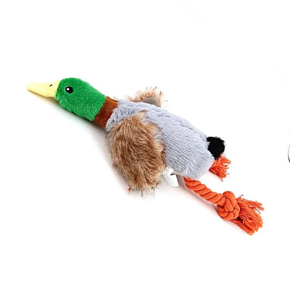 Plush Duck Dog Toy Squeaky Chew Toy with Rope for Teeth Cleaning