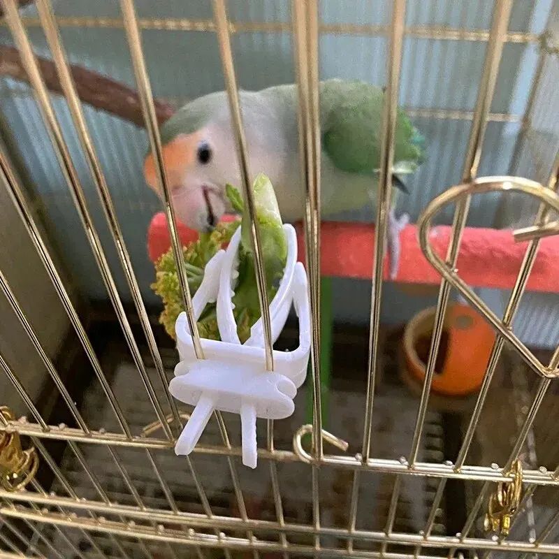 Bird Food Holder Clip Parrot Fruit and Vegetable Feeder for Small Pet Cages