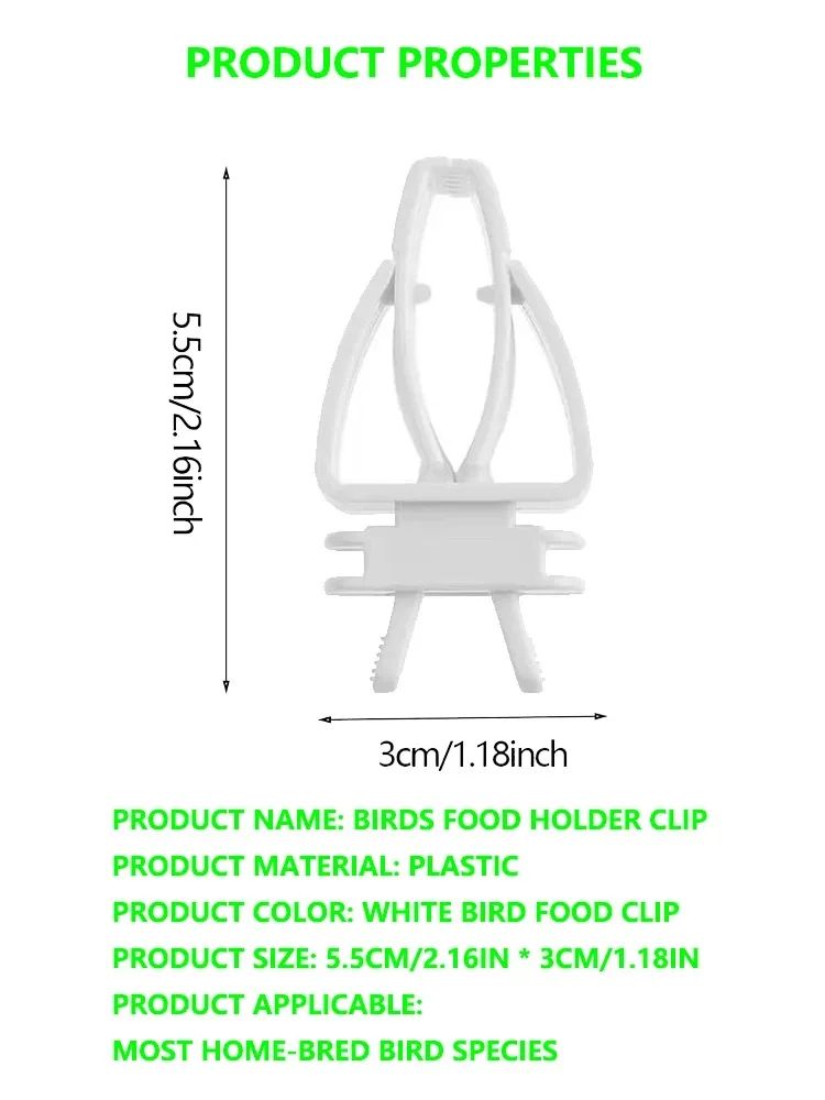 Bird Food Holder Clip Parrot Fruit and Vegetable Feeder for Small Pet Cages