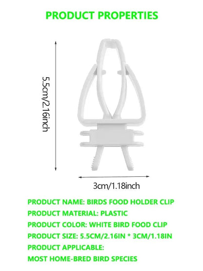 Bird Food Holder Clip Parrot Fruit and Vegetable Feeder for Small Pet Cages