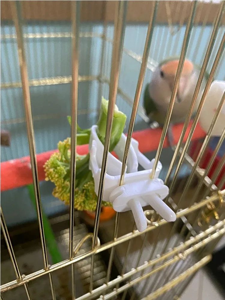 Bird Food Holder Clip Parrot Fruit and Vegetable Feeder for Small Pet Cages