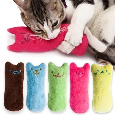 Catnip Plush Teeth Grinding Cat Toy Interactive Chewing and Bite Toy for Kittens and Adult Cats