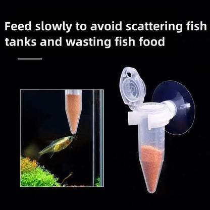 Fish Feeder Cone Funnel Cup with Suction Cup for Worms Shrimp Eggs and Aquarium Feeding