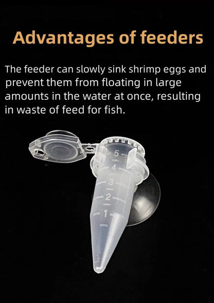 Fish Feeder Cone Funnel Cup with Suction Cup for Worms Shrimp Eggs and Aquarium Feeding