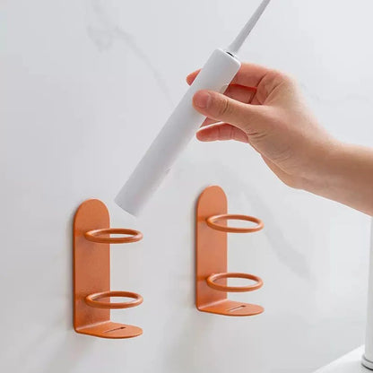 Metal Wall Mounted Toothbrush Holder No Drilling Multifunctional Bathroom Organizer