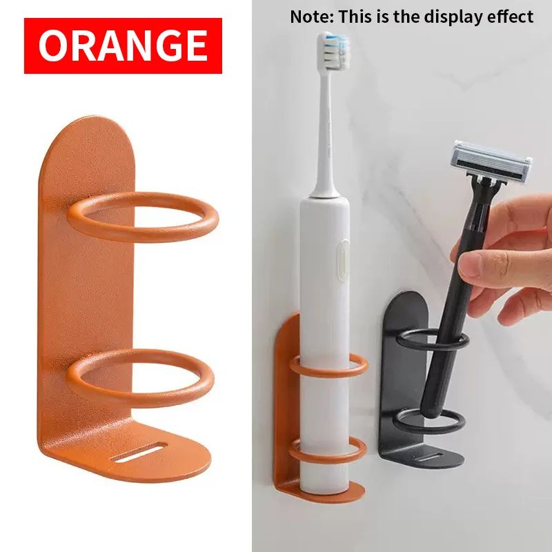 Metal Wall Mounted Toothbrush Holder No Drilling Multifunctional Bathroom Organizer