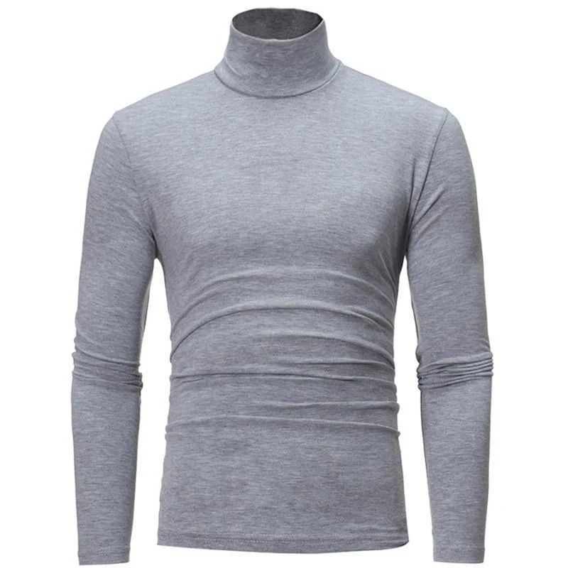 Mens Thermal Long Sleeve High Neck Shirt for Winter Layering