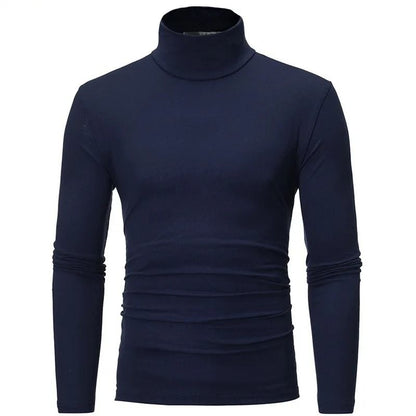 Mens Thermal Long Sleeve High Neck Shirt for Winter Layering