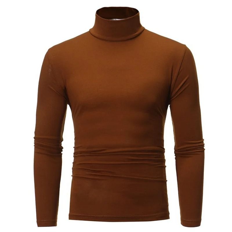 Mens Thermal Long Sleeve High Neck Shirt for Winter Layering