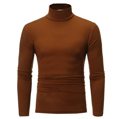 Mens Thermal Long Sleeve High Neck Shirt for Winter Layering