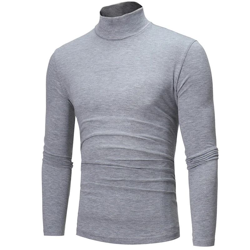 Mens Thermal Long Sleeve High Neck Shirt for Winter Layering