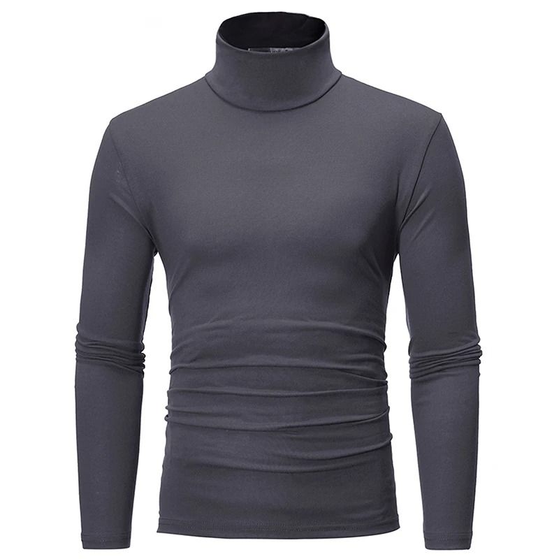 Mens Thermal Long Sleeve High Neck Shirt for Winter Layering