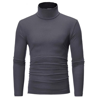 Mens Thermal Long Sleeve High Neck Shirt for Winter Layering