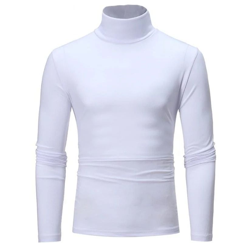Mens Thermal Long Sleeve High Neck Shirt for Winter Layering