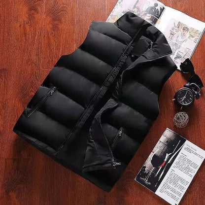 Mens Warm Sleeveless Vest Jacket for Autumn and Winter