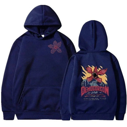Mens Printed Pattern Hooded Sweatshirt for Spring Streetwear Style