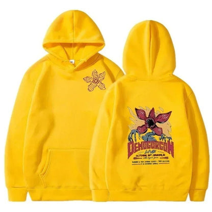 Mens Printed Pattern Hooded Sweatshirt for Spring Streetwear Style