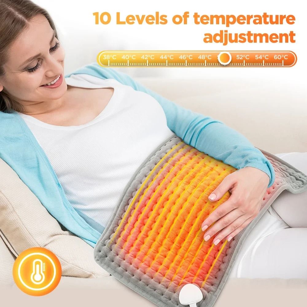 Electric Heating Pad 11.81 x 23.62 in with 10 Temperature Levels and Auto Timer
