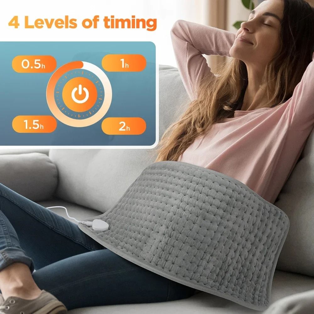 Electric Heating Pad 11.81 x 23.62 in with 10 Temperature Levels and Auto Timer