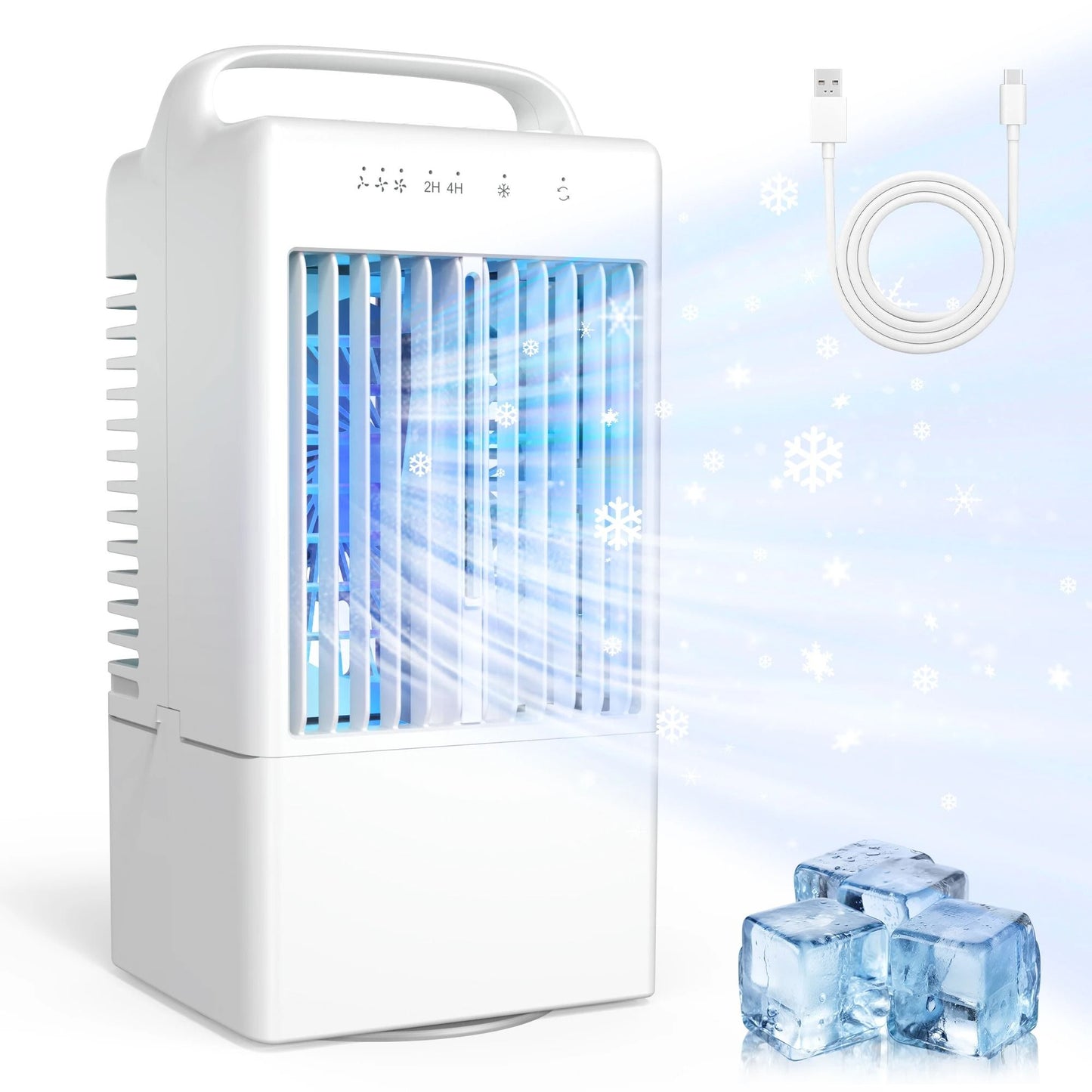Portable Electric Cooling Fan with Water and Ice for Home Office Desktop