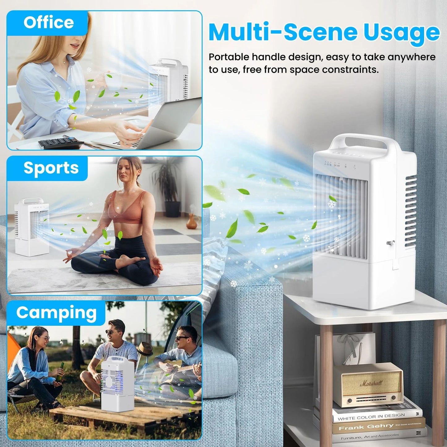 Portable Electric Cooling Fan with Water and Ice for Home Office Desktop