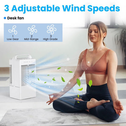 Portable Electric Cooling Fan with Water and Ice for Home Office Desktop