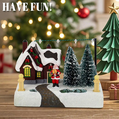Cozy Light-Up Christmas Village House – Festive Holiday Desk & Mantel Decor