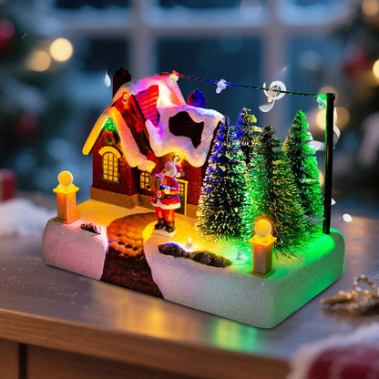 Cozy Light-Up Christmas Village House – Festive Holiday Desk & Mantel Decor