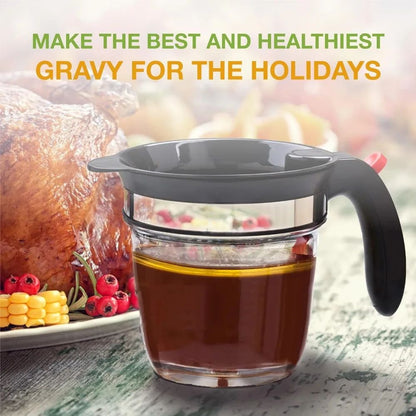 Grease-Free Pour Fat Separator & Oil Strainer
