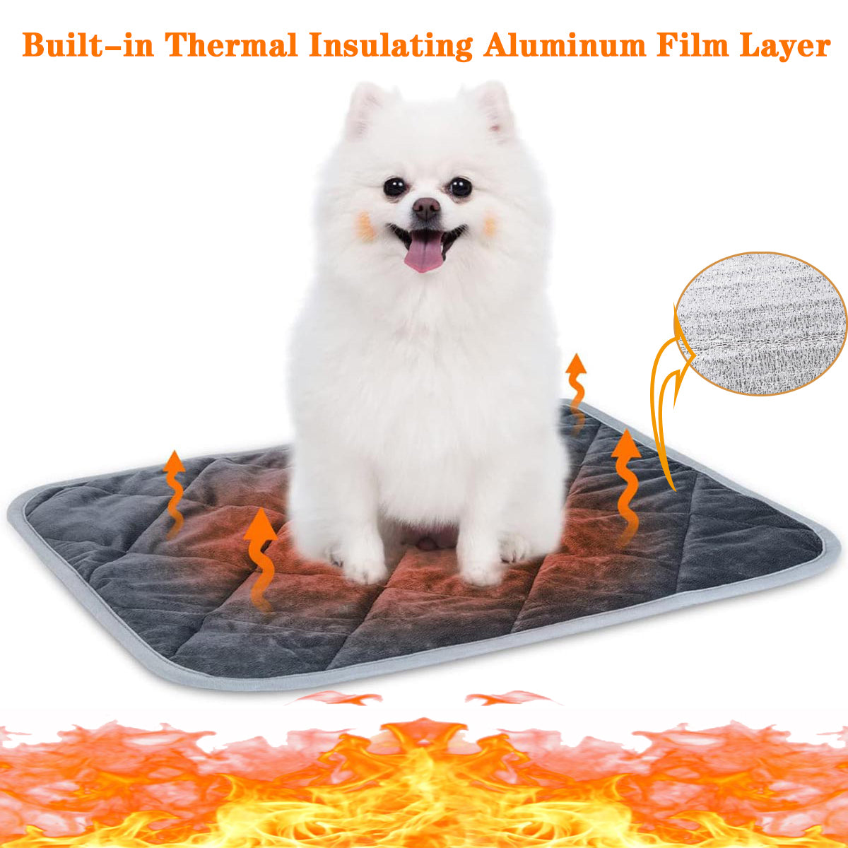 Self Heating Pet Pad, Extra Warm Thermal Dog Crate Pad Washable, Anti Slip Kennel Mat, Pet Supplies for Dogs and Cats