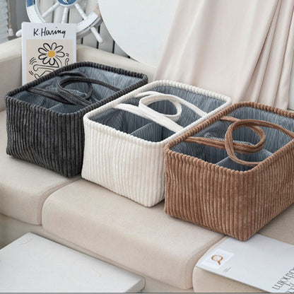 Large Bohemian Storage Basket, Multi-Compartment Organizer for Baby Clothes, Toys, and Home Decor