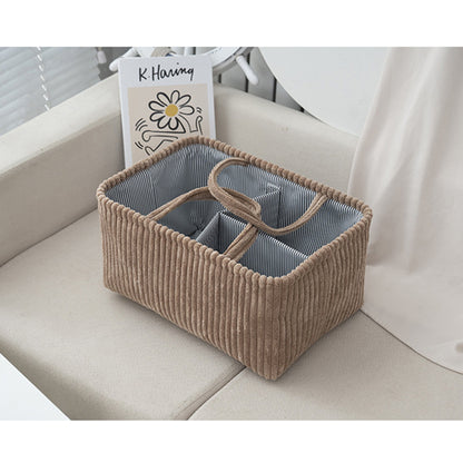 Large Bohemian Storage Basket, Multi-Compartment Organizer for Baby Clothes, Toys, and Home Decor