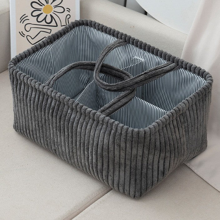 Large Bohemian Storage Basket, Multi-Compartment Organizer for Baby Clothes, Toys, and Home Decor