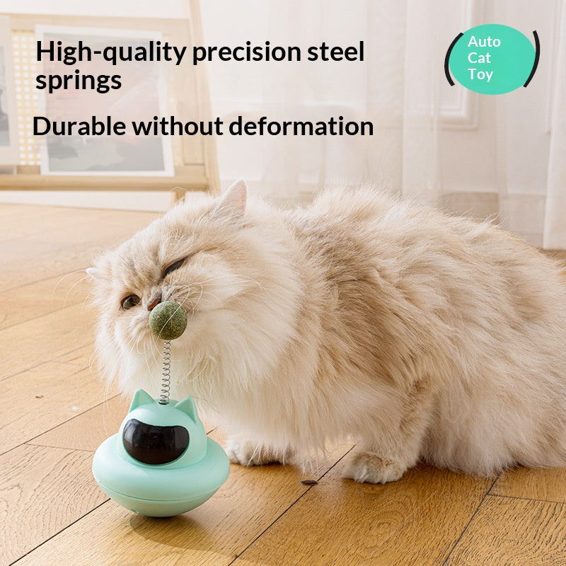 Suction Cup Cat Teaser, Feather Toy for Self Play Boredom Relief, Tumbler Base Wand for Lazy Owner Interactive Fun