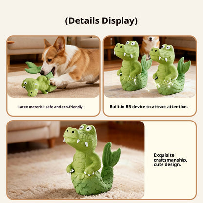 Squeaky Alligator Dog Toy, Natural Latex Chew Resistant Design, Teeth Cleaning Fun, For Small Medium Dogs Play