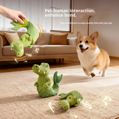 Squeaky Alligator Dog Toy, Natural Latex Chew Resistant Design, Teeth Cleaning Fun, For Small Medium Dogs Play
