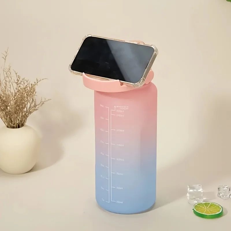 2-Liter Motivational Leakproof Water Bottle with Time Markers