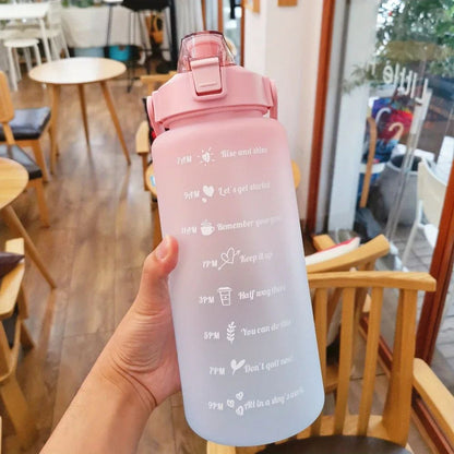 2-Liter Motivational Leakproof Water Bottle with Time Markers