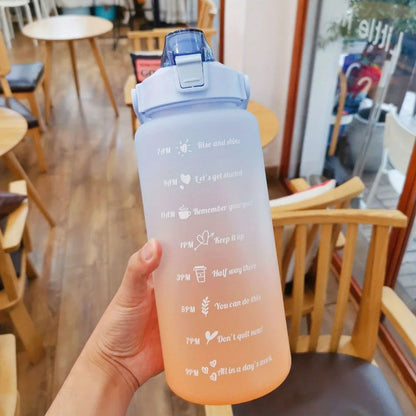 2-Liter Motivational Leakproof Water Bottle with Time Markers