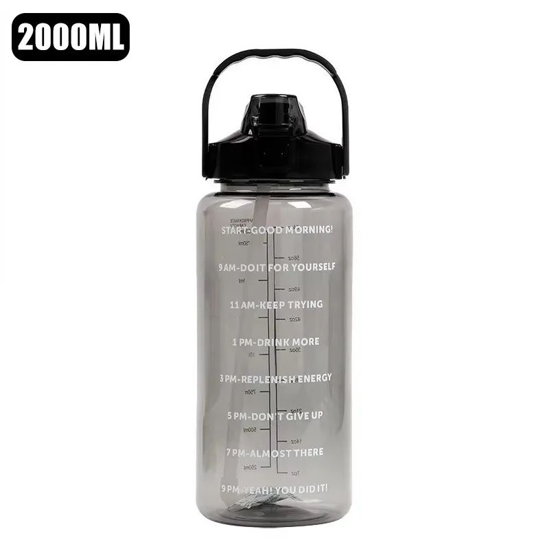 2-Liter Motivational Leakproof Water Bottle with Time Markers