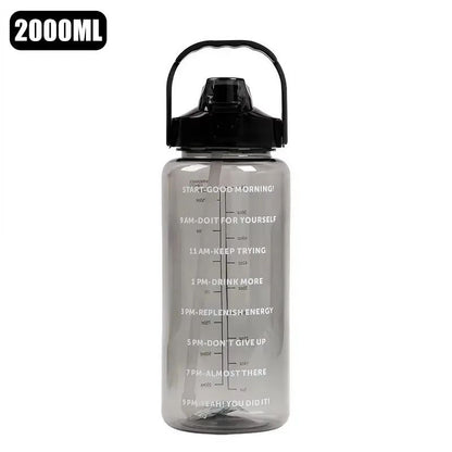 2-Liter Motivational Leakproof Water Bottle with Time Markers
