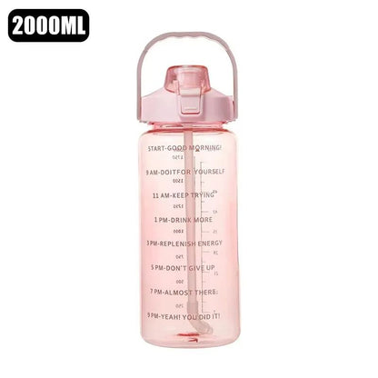2-Liter Motivational Leakproof Water Bottle with Time Markers