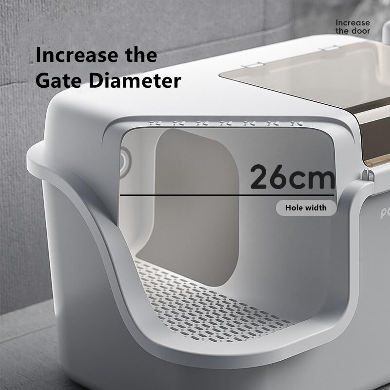 Large Cat Litter Box with Enclosed Design, Convenient Lid, Splash Proof, Corridor Style for Pet Clean