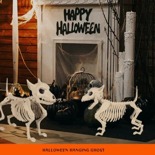 Halloween Little Wolf Skeleton Decoration – Creative Indoor/Outdoor Animal Skeleton Home & Garden Ornament