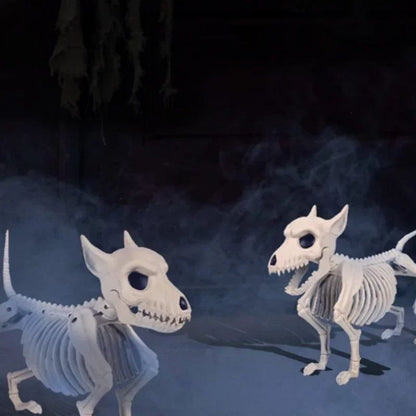 Halloween Little Wolf Skeleton Decoration – Creative Indoor/Outdoor Animal Skeleton Home & Garden Ornament