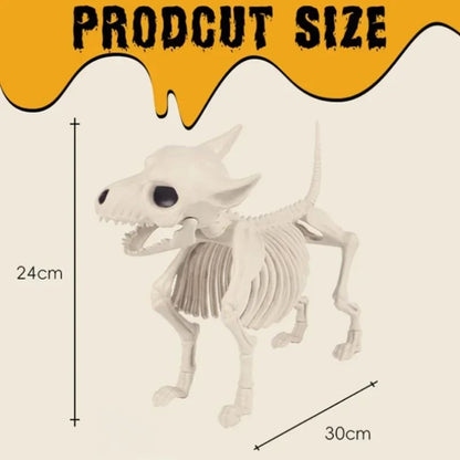 Halloween Little Wolf Skeleton Decoration – Creative Indoor/Outdoor Animal Skeleton Home & Garden Ornament