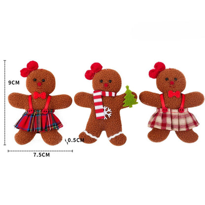 3-Piece Christmas Gingerbread Man Hanging Ornaments – Festive Tree Pendants for Holiday Decor & New Year Gifts