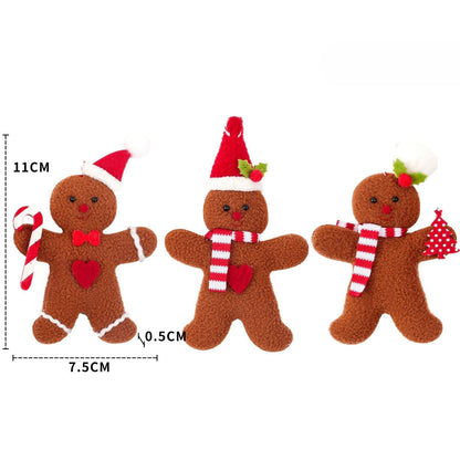 3-Piece Christmas Gingerbread Man Hanging Ornaments – Festive Tree Pendants for Holiday Decor & New Year Gifts