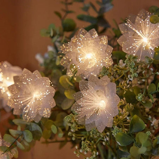LED Fiber Optic Fairy Light Garland Battery-Operated Decorative String for Parties and Holidays